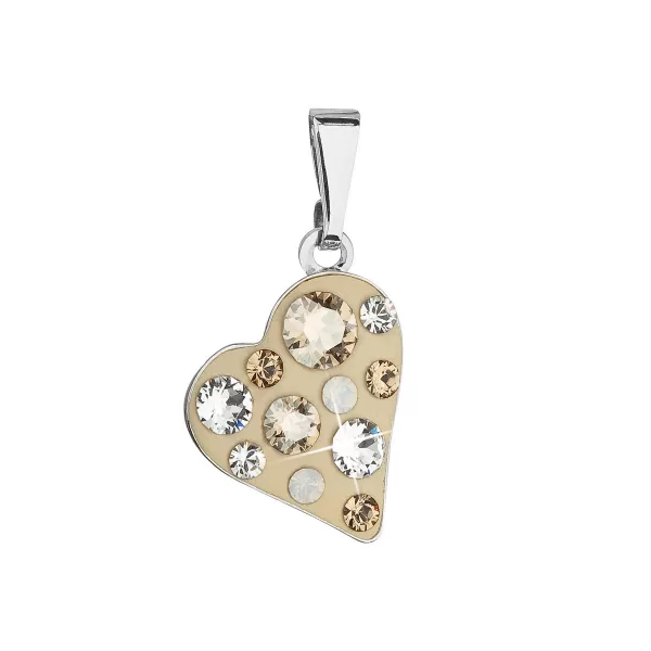 Přívěsek bižuterie se Swarovski krystaly oranžové srdce 54027.5