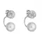 Stříbrné náušnice dvojité s krystaly Preciosa bílé kulaté 31178.1