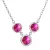 Stříbrný náhrdelník se Swarovski krystaly růžový kulatý 32033.3 fuchsia