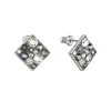Náušnice bižuterie se Swarovski krystaly šedé kosočtverec 51032.5 silver night