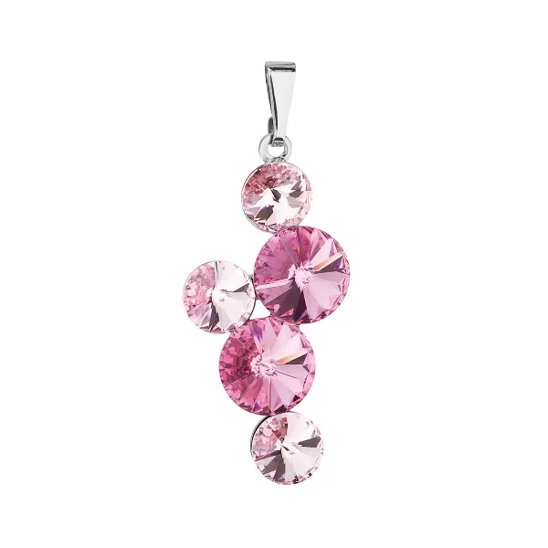 Přívěsek bižuterie se Swarovski krystaly růžový kulatý 54029.3 54029.3 ROSE