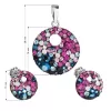 Sada šperků s krystaly Swarovski náušnice a přívěsek mix barev kulaté 39148.4