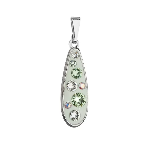 Přívěsek bižuterie se Swarovski krystaly zelená kapka 54025.3