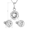 Sada šperků s krystaly Swarovski náušnice, řetízek a přívěsek bílé kulaté 39352.1