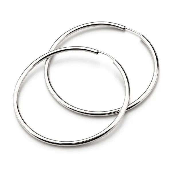 Dámské náušnice bílé zlato 585 kroužky 40 mm 12-584