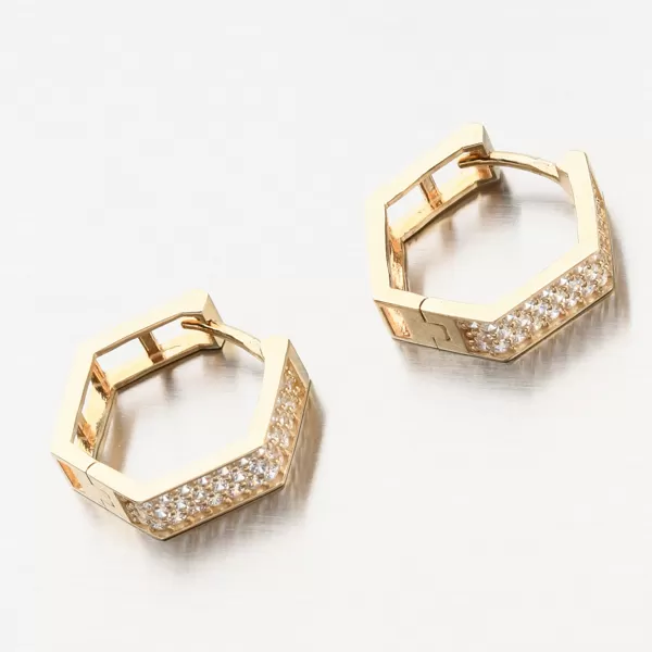 Dámské náušnice žluté zlato 585 zirkon 12-611