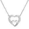 Stříbrný náhrdelník s krystaly Swarovski bílé srdce 32032.1