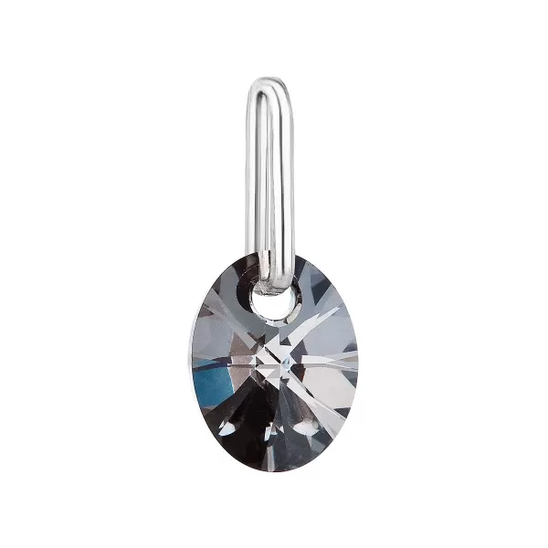 Přívěsek bižuterie se Swarovski krystaly šedý ovál 54039.5
