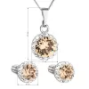 Sada šperků s krystaly Swarovski náušnice, řetízek a přívěsek hnědé oranžové kulaté 39352.3 light colorado topaz