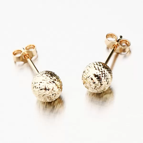 Dámské náušnice gravírované v žlutém zlatě 12-649