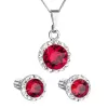 Sada šperků s krystaly Swarovski náušnice, řetízek a přívěsek červené kulaté 39352.3