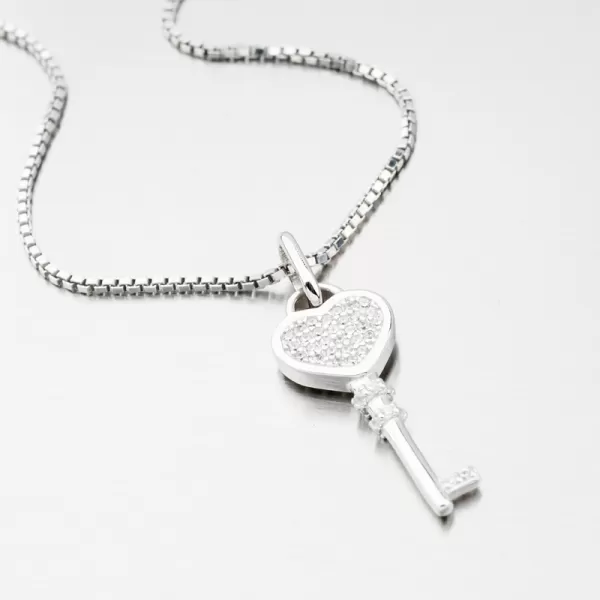Dámský přívěsek stříbro 925 zirkon klíč HST-13688