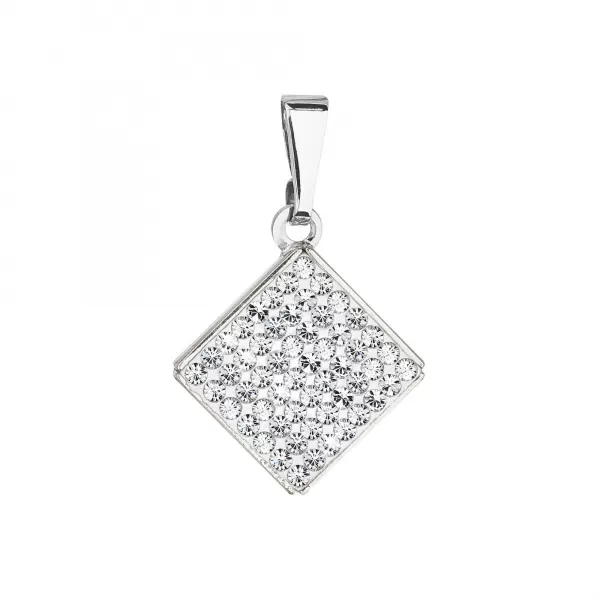Přívěsek bižuterie s Preciosa krystaly kosočtverec bílá 54044.1 crystal