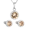 Sada šperků s krystaly Swarovski náušnice, řetízek a přívěsek hnědé oranžové kulaté 39352.3 light colorado topaz