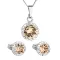 Sada šperků s krystaly Swarovski náušnice, řetízek a přívěsek hnědé oranžové kulaté 39352.3 light colorado topaz
