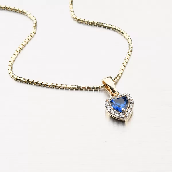 Zlaté srdce se safírem 53GZ-8016ZTMB