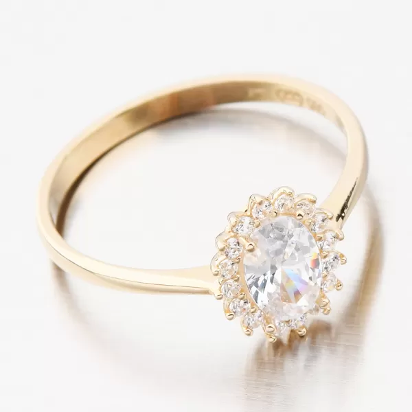 Dámský prsten žluté zlato 585 zirkon 11-311