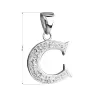 Stříbrný přívěsek s krystaly Swarovski bílé písmeno C 34102.1