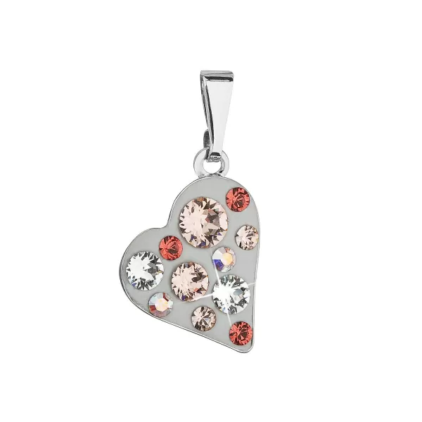 Přívěsek bižuterie se Swarovski krystaly hnědé srdce 54027.3 sun