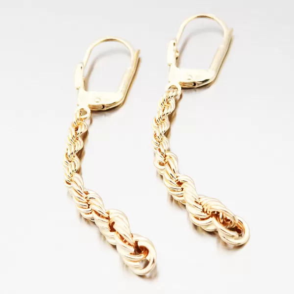 Dámské náušnice žluté zlato 585 visací Valisy 12-608