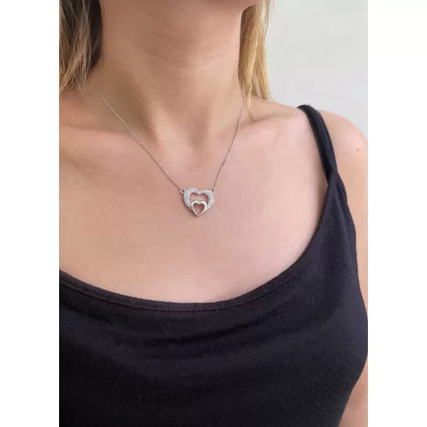 Stříbrný náhrdelník s krystaly Swarovski bílé srdce 32032.1