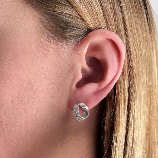 Stříbrné náušnice pecky s krystaly Swarovski oválné 31308.1