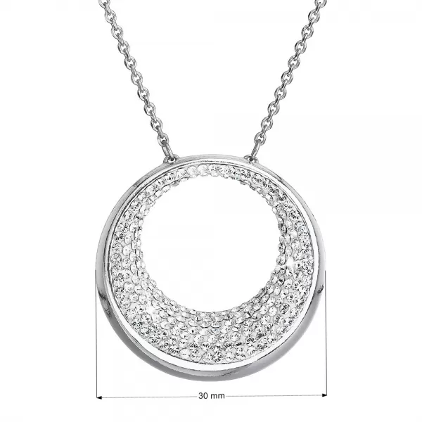 Stříbrný náhrdelník s krystaly Preciosa bílý 32026.1 crystal