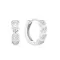 Stříbrné náušnice kruhy se zirkonem v bílé barvě 11323.1