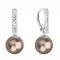 Stříbrné visací náušnice se Swarovski perlou a krystaly 71121.3 bronze