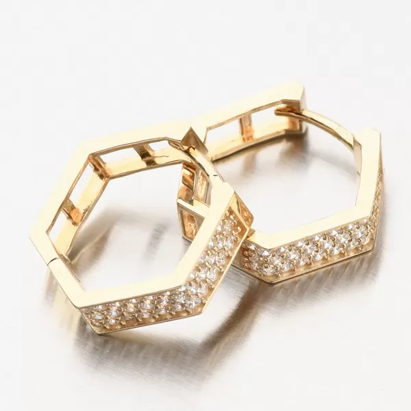 Dámské náušnice žluté zlato 585 zirkon 12-611