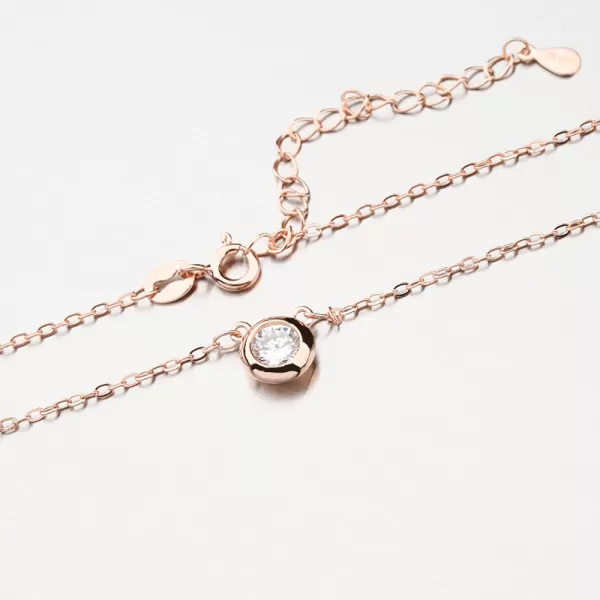 Pozlacený stříbrný náhrdelník se zirkonem SETST-15292R-R