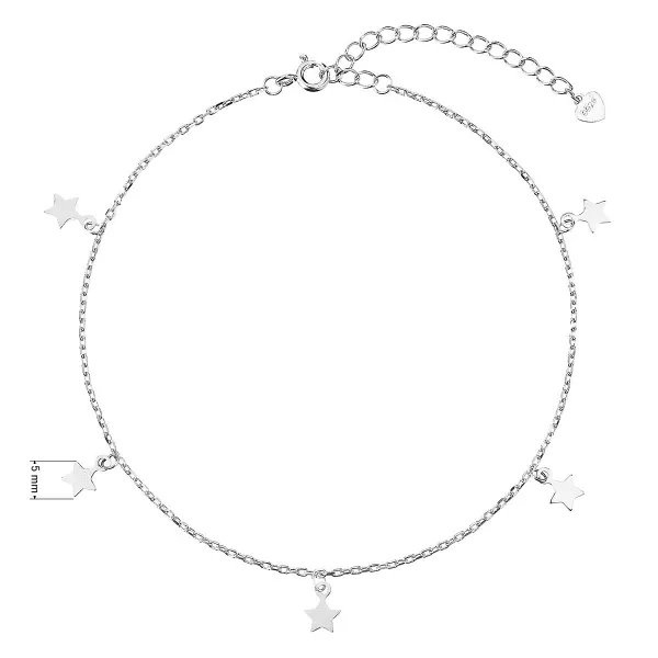 Stříbrný řetízek na nohu hvězdičky 16001.1