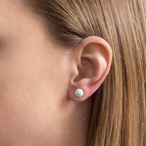 Stříbrné náušnice pecka s perlou Swarovski modré kulaté 31142.3