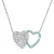 Stříbrný náhrdelník dvojité srdce se Swarovski krystaly 32079.3 aqua