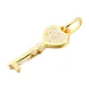 Dámský přívěsek stříbro 925 zirkon zlacený klíč HST-13688-G