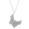 Stříbrný náhrdelník se zirkony motýl bílý 12035.1 crystal
