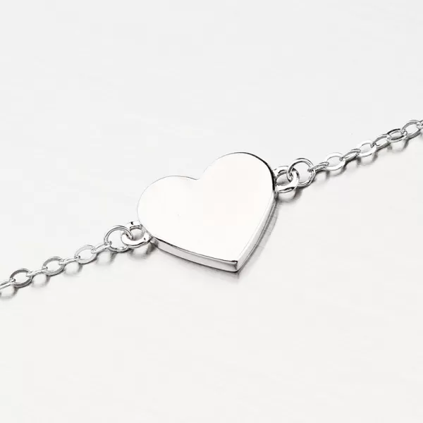 Stříbrný náramek se srdcem s možností rytiny BST-14674/21