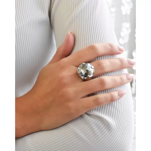 Stříbrný prsten s krystaly šedý 35803.5