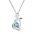 Stříbrný náhrdelník se Swarovski krystaly srdce modré 32071.3
