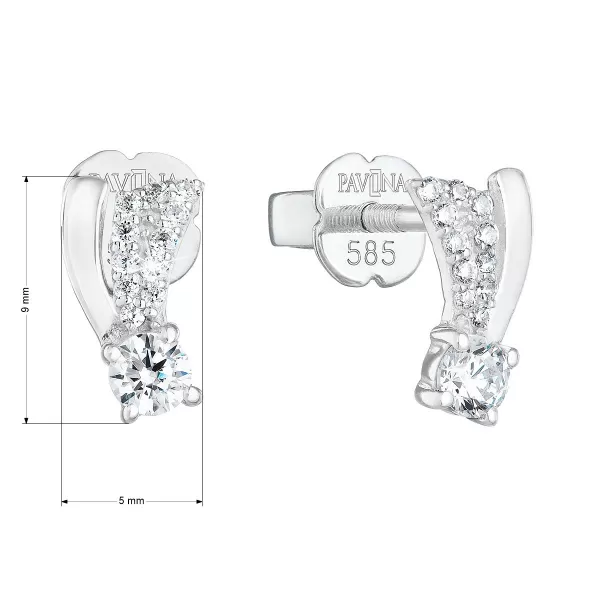 Zlaté náušnice 81008.1 bílé zlato s briliantem