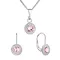 Sada šperků s krystaly Swarovski náušnice a přívěsek růžové kulaté 39109.3 lt. rose