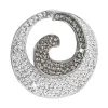 Stříbrný přívěsek s krystaly Swarovski šedý kulatý 34186.3