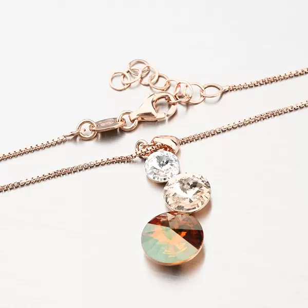 Růžovým zlatem pozlacený náhrdelník s krystaly N1401948-2120-SLX