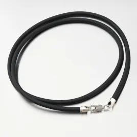 Náhrdelník stříbro 925 stříbra a kůže v černé barvě N1400786-0348-SLX