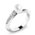 Dámský prsten bílé zlato 585/1000 přírodní diamant 0.158 ct bílá perla a brilianty 140011-B-FW-DIA