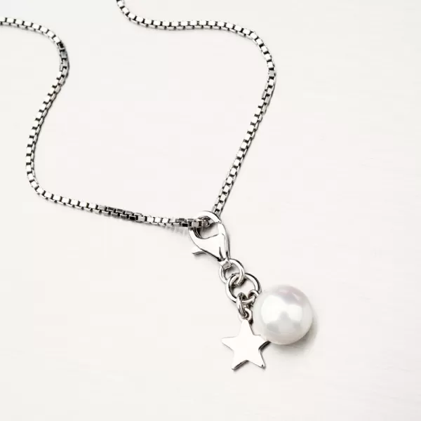 Stříbrný přívěsek s perlou a s hvězdou PKL-3071