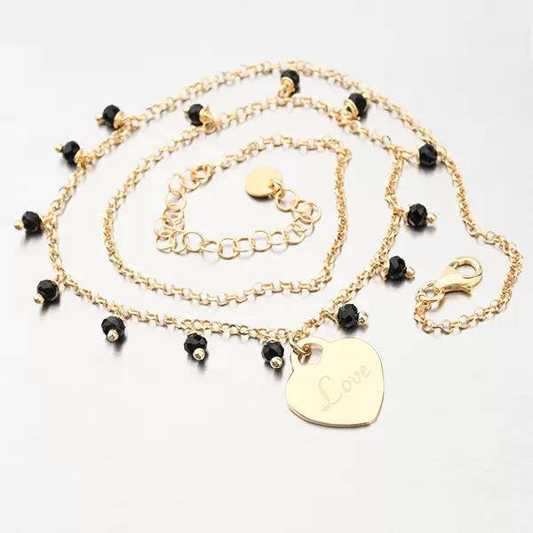 Zlacený stříbrný náhrdelník s krystaly N1900839-2464-SLX