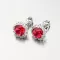 Dámské náušnice stříbro 925 zirkon s červeným červené kameny PKL-2097