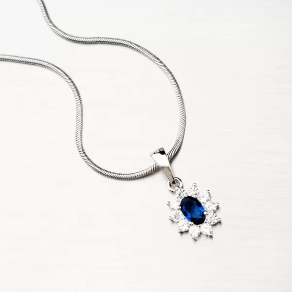 Stříbrný přívěsek s modrým zirkonem PKL-3115