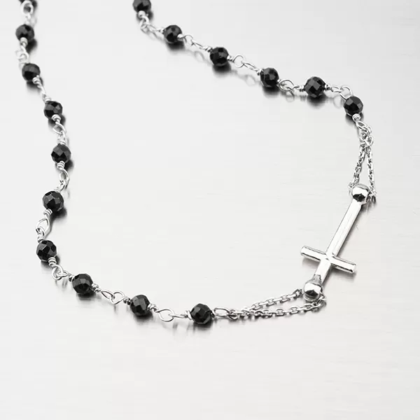 Stříbrný náhrdelník s Madonkou a krystaly N1900757-1802-SLX